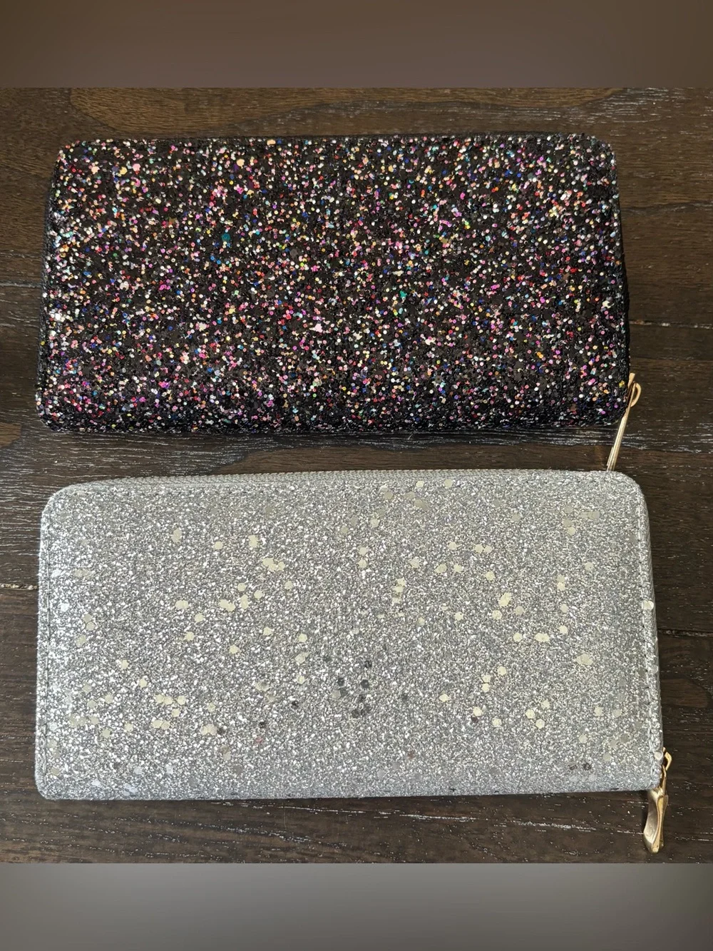 Two new glitter wallets
